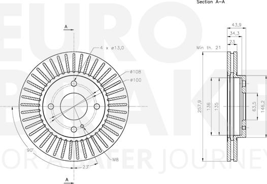 Eurobrake 5815312580 - Bremžu diski autodraugiem.lv