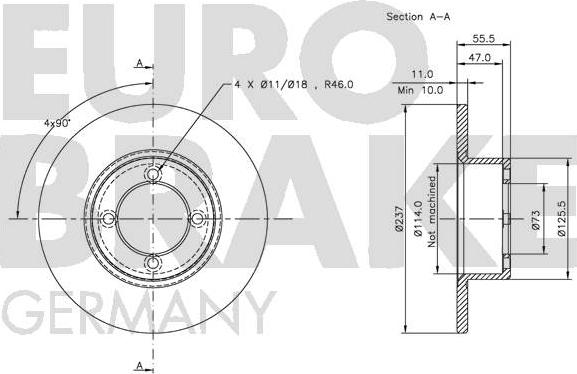 Eurobrake 5815209902 - Bremžu diski autodraugiem.lv