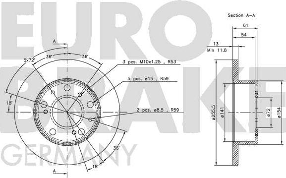 Eurobrake 5815209913 - Bremžu diski autodraugiem.lv