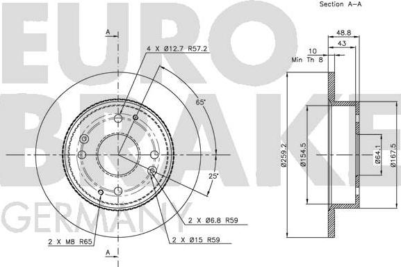 Eurobrake 5815209939 - Bremžu diski autodraugiem.lv