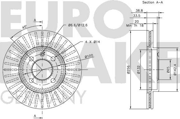 Eurobrake 5815209934 - Bremžu diski autodraugiem.lv