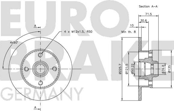 Eurobrake 5815209935 - Bremžu diski autodraugiem.lv