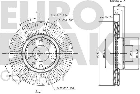 Eurobrake 5815209920 - Bremžu diski autodraugiem.lv