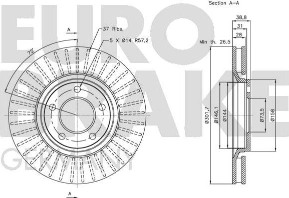 Eurobrake 5815209312 - Bremžu diski autodraugiem.lv