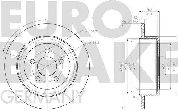 Eurobrake 5815209332 - Bremžu diski autodraugiem.lv