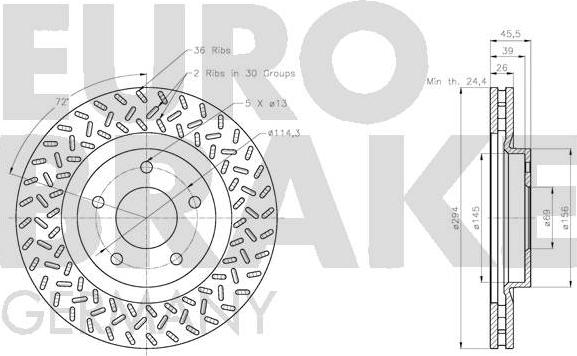 Eurobrake 5815209329 - Bremžu diski autodraugiem.lv