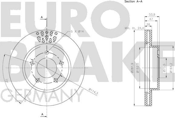 Eurobrake 5815209324 - Bremžu diski autodraugiem.lv
