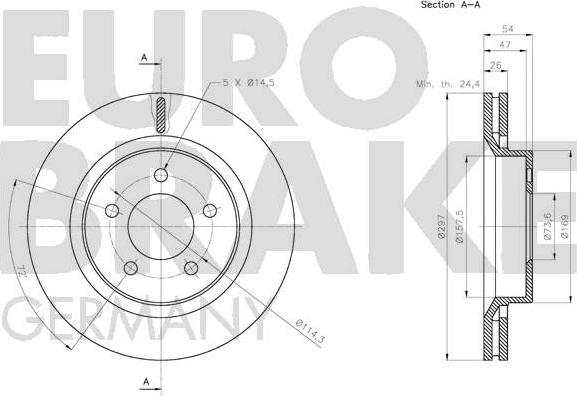 Eurobrake 5815209325 - Bremžu diski autodraugiem.lv