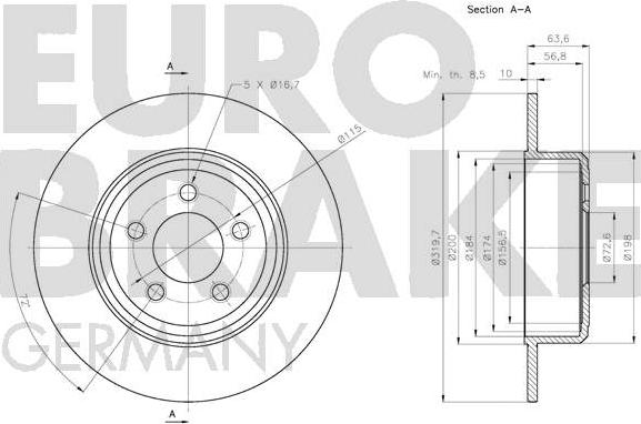 Eurobrake 5815209323 - Bremžu diski autodraugiem.lv