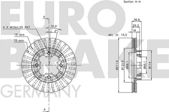 Eurobrake 5815204410 - Bremžu diski autodraugiem.lv