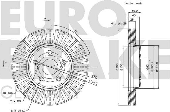 Eurobrake 5815204592 - Bremžu diski autodraugiem.lv