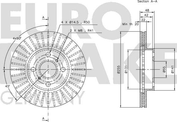 Eurobrake 5815204543 - Bremžu diski autodraugiem.lv