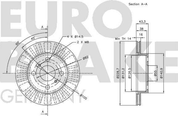 Eurobrake 5815204566 - Bremžu diski autodraugiem.lv