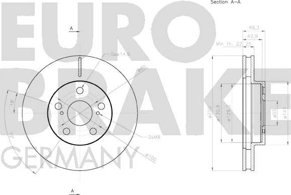 Eurobrake 58152045142 - Bremžu diski autodraugiem.lv