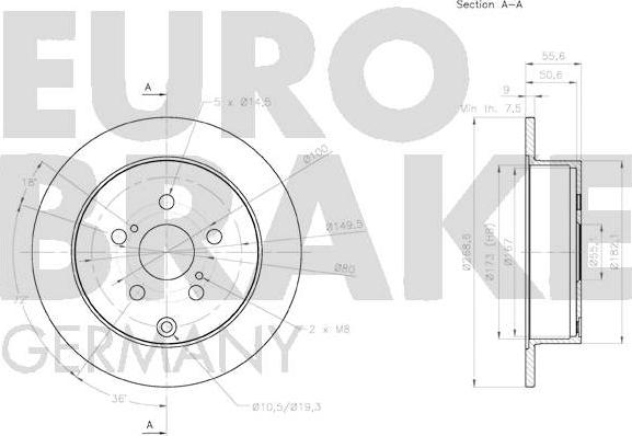 Eurobrake 58152045156 - Bremžu diski autodraugiem.lv