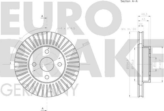 Eurobrake 58152045163 - Bremžu diski autodraugiem.lv