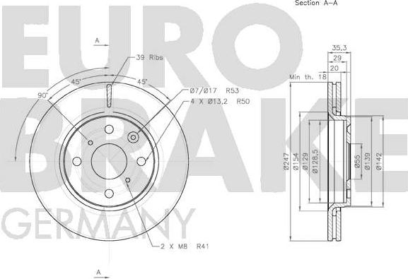 Eurobrake 58152045102 - Bremžu diski autodraugiem.lv