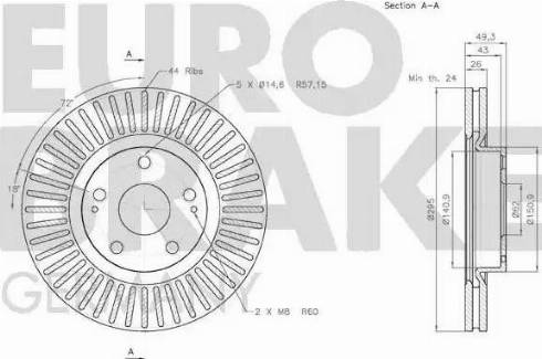 Eurobrake 58152045116 - Bremžu diski autodraugiem.lv