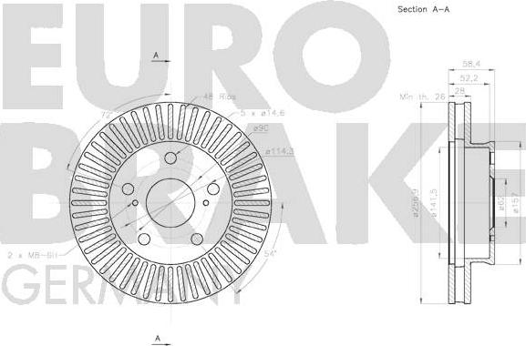 Eurobrake 58152045138 - Bremžu diski autodraugiem.lv