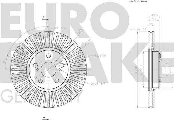 Eurobrake 58152045132 - Bremžu diski autodraugiem.lv
