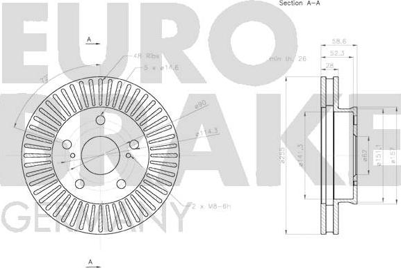 Eurobrake 58152045137 - Bremžu diski autodraugiem.lv