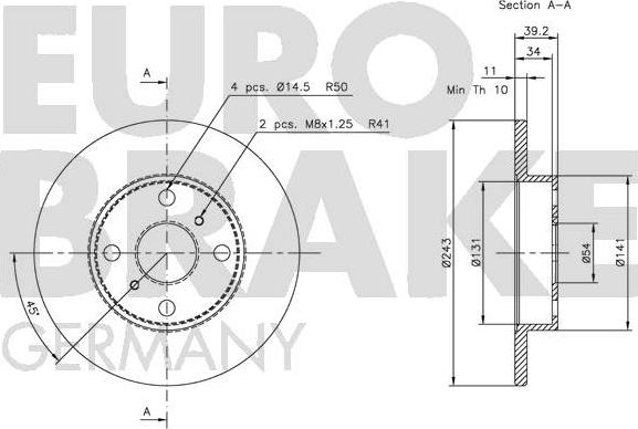 Eurobrake 5815204512 - Bremžu diski autodraugiem.lv