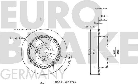 Eurobrake 5815204584 - Bremžu diski autodraugiem.lv