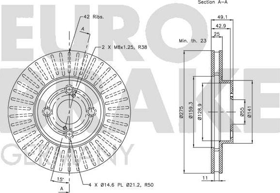Eurobrake 5815204583 - Bremžu diski autodraugiem.lv