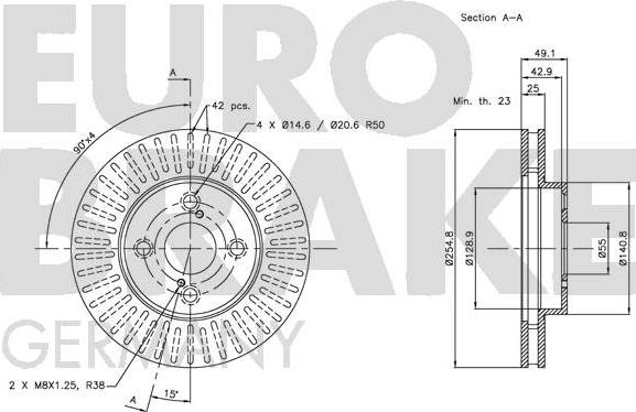 Eurobrake 5815204582 - Bremžu diski autodraugiem.lv