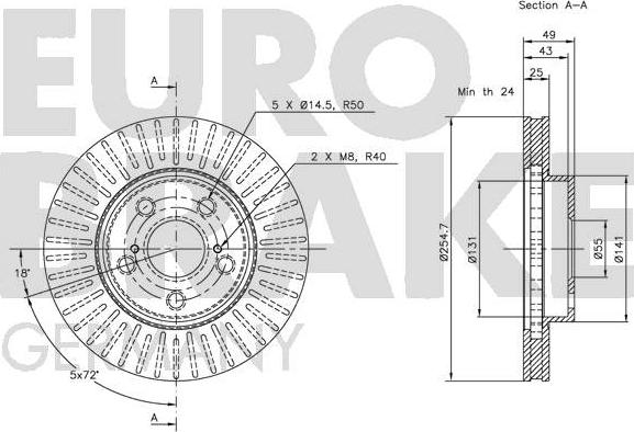 Eurobrake 5815204539 - Bremžu diski autodraugiem.lv