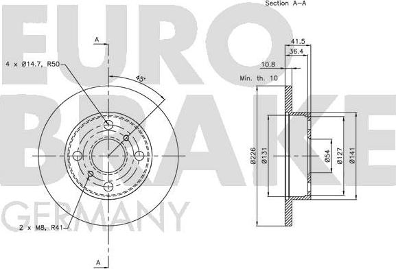 Eurobrake 5815204529 - Bremžu diski autodraugiem.lv