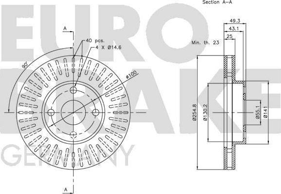 Eurobrake 5815204579 - Bremžu diski autodraugiem.lv