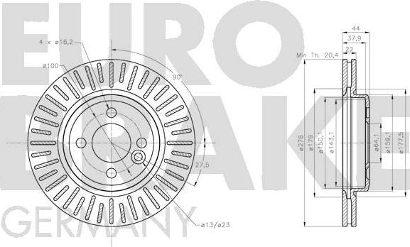 Eurobrake 5815204050 - Bremžu diski autodraugiem.lv