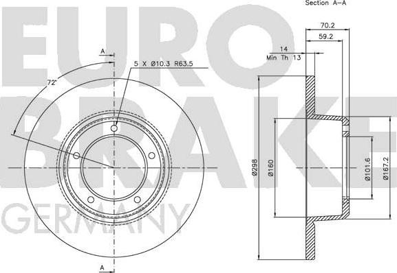 Eurobrake 5815204001 - Bremžu diski autodraugiem.lv