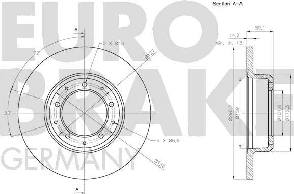 Eurobrake 5815204039 - Bremžu diski autodraugiem.lv