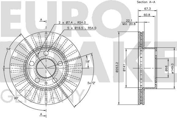 Eurobrake 5815204809 - Bremžu diski autodraugiem.lv