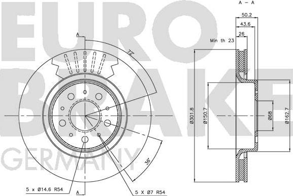 Eurobrake 5815204837 - Bremžu diski autodraugiem.lv