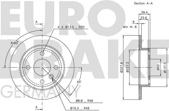 Eurobrake 5815204824 - Bremžu diski autodraugiem.lv