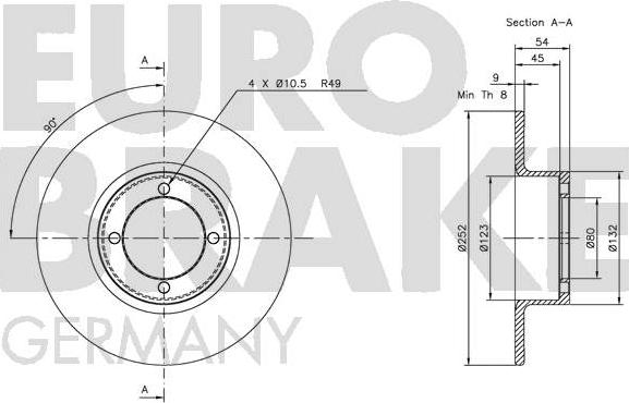 Eurobrake 5815204302 - Bremžu diski autodraugiem.lv