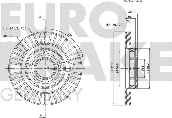 Eurobrake 5815204798 - Bremžu diski autodraugiem.lv