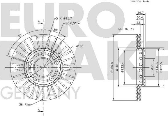 Eurobrake 5815204758 - Bremžu diski autodraugiem.lv