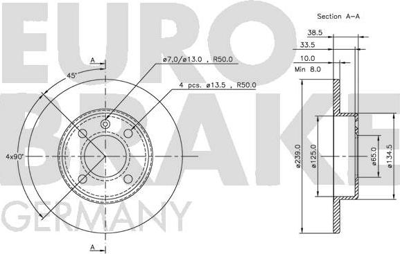 Eurobrake 5815204704 - Bremžu diski autodraugiem.lv