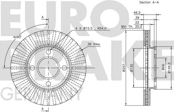 Eurobrake 5815204719 - Bremžu diski autodraugiem.lv