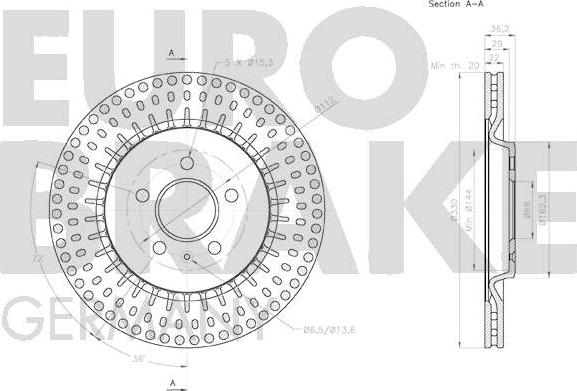 Eurobrake 58152047156 - Bremžu diski autodraugiem.lv