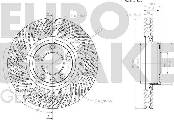 Eurobrake 58152047151 - Bremžu diski autodraugiem.lv