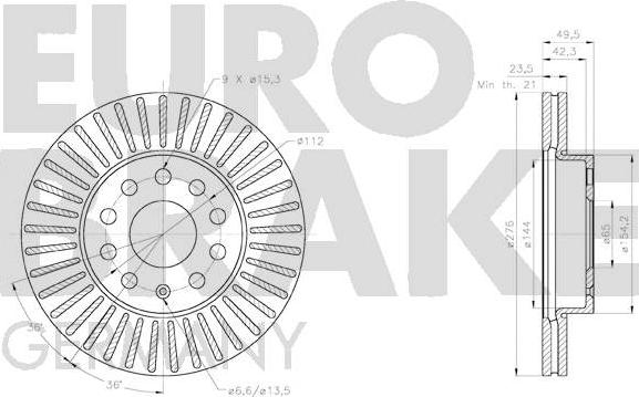 Eurobrake 58152047166 - Bremžu diski autodraugiem.lv