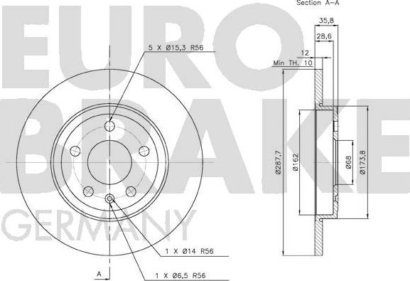 Eurobrake 58152047111 - Bremžu diski autodraugiem.lv