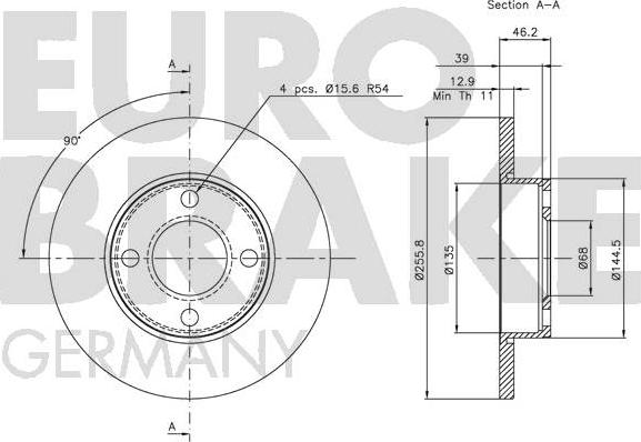 Eurobrake 5815204718 - Bremžu diski autodraugiem.lv