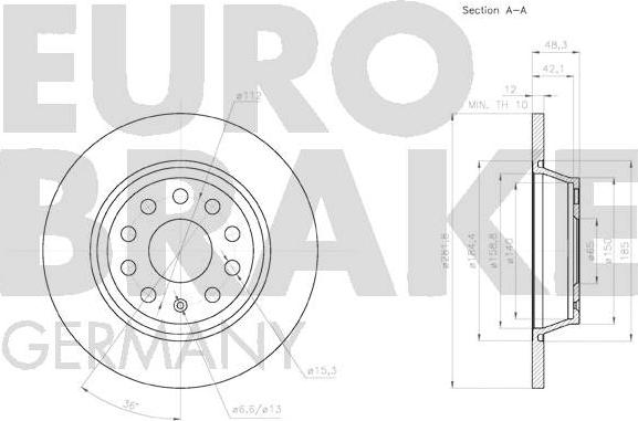 Eurobrake 58152047133 - Bremžu diski autodraugiem.lv