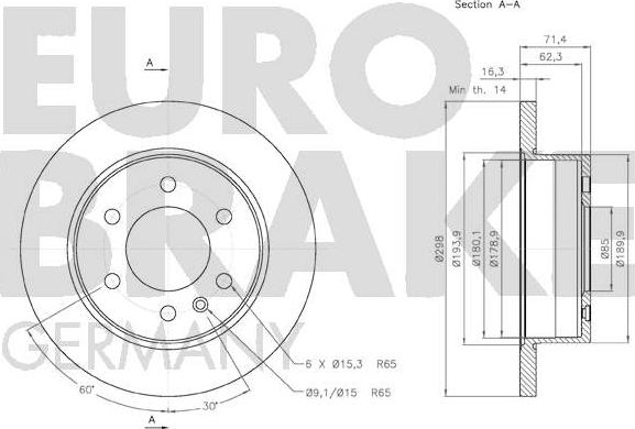 Eurobrake 58152047122 - Bremžu diski autodraugiem.lv